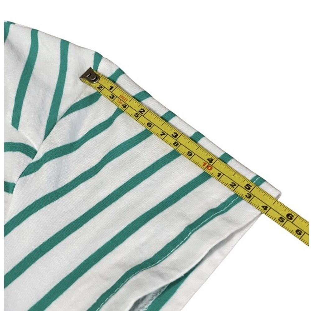 U.S. POLO ASSN. White Green Striped Dress Drawstring Waist Pockets Women's M - Picture 5 of 7